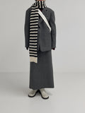 Wear Wool High Waist Long Skirt
