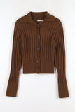 Collar lip knit cardigan