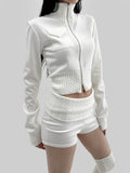 Phuket High Neck Knit Zip-up