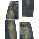 Chalk Dirty Washed Wide Denim
