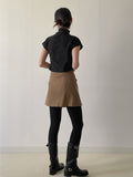 Brushed Tours Unbalanced Mini Skirt