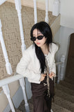 Cotton snap tweed jacket