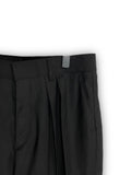 Pleated multi-tuck long wide slacks trouser
