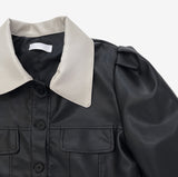 Belia Color Matching Leather Jacket
