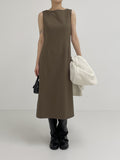 Two-Way Boatneck Sleeveless Long One Piece