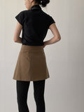 Brushed Tours Unbalanced Mini Skirt