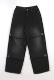 Eyelet Pintuck Black Denim