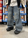 Folded Unuse Snap Denim Pants