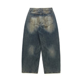 Chalk Dirty Washed Wide Denim
