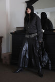 Bold Leather Pleated Skirt
