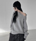 Slit semi-polar button knit
