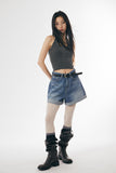 Caley pigment halter-neck sleeveless top