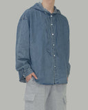 Linf hooded denim shirt