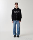 mah CUT OFF APPLIQUE ZIP-UP HOODIE