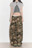 Camo ripstop side folding wide pants