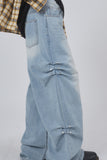 Folds rivet over denim pants
