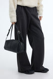 Flood pintuck brushed trousers