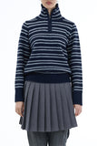 Rockid stripe half zip-up sweater