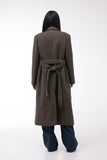 Raven quilted wool double long coat