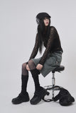 Sheer pattern see-through long sleeve