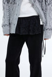 Flon velvet flare brushed lounge pants