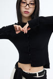 Vient Unbalanced Shirring Cardigan