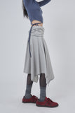 Fold crop flare midi skirt