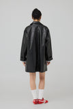 Flop over leather jacket