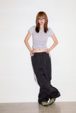 Hide net layered crop T-shirt