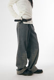 Tiger rough crop roll-up denim pants