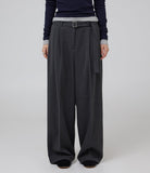 Knob Belt Wide Trousers