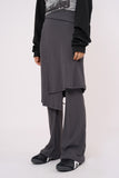 Flow skirt layered bootcut pants