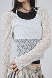 Vine halter string see-through long sleeve