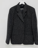 Tweed Wool 3 Button Overfit Jacket