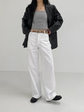 Nude Loose Fit Single Leather Jacket