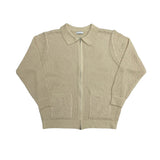 Cold Punching Collar Knit Zip-Up