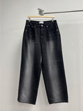 Highlight Washed Wide Black Denim