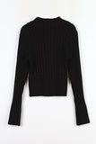Collar lip knit cardigan