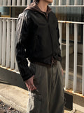 Crop Washing Leather Line Jacket