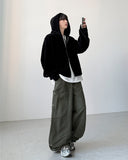 Velvet Crop Hood Zip-Up
