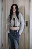 Ring chain wide denim pants