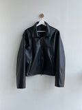 [UNISEX]Leather Crop Matte Jacket