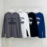 Overfit Box Lettering Long Sleeve T-shirt