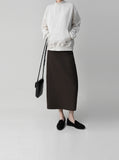 Brushed Banding Back Silt Long Skirt