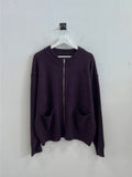 Rio Diamond Damage Knit Zip-Up