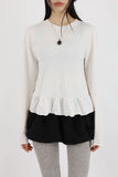Sheath frill brushed tee