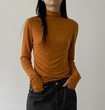 Reverse Cutting Warmer Mock Collar T-Shirt