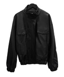 Med high-neck leather jumper