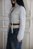 Feather chain scarf fur cardigan