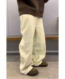 [ 1+1 ] Basic Wide Cotton Pants